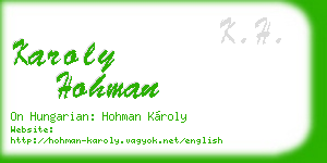 karoly hohman business card